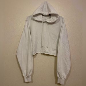 White Cropped Hoodie.